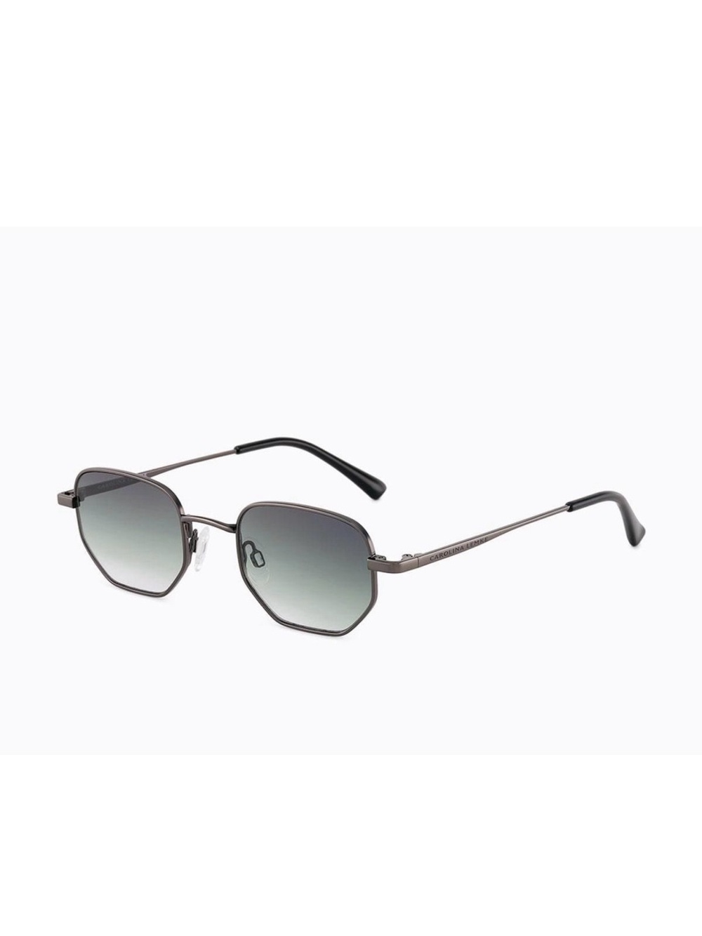 Hexagon Sunglasses by Carolina Lemke Kansas Shiny + Faux Leather Case CL3541-01